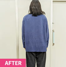 40代女性の姿勢矯正後写真 骨盤と背骨の左右差が整い身体の傾きが改善された立位姿勢